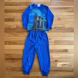 Vintage Godzilla Kids 2 Piece 90s Movie Pajama Set Size 5 RARE
